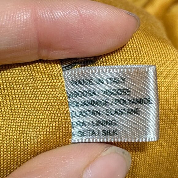 Bottega Veneta Gold Yellow Dress Midi Size 44 Made in Italy US 8 Large - Picture 8 of 11